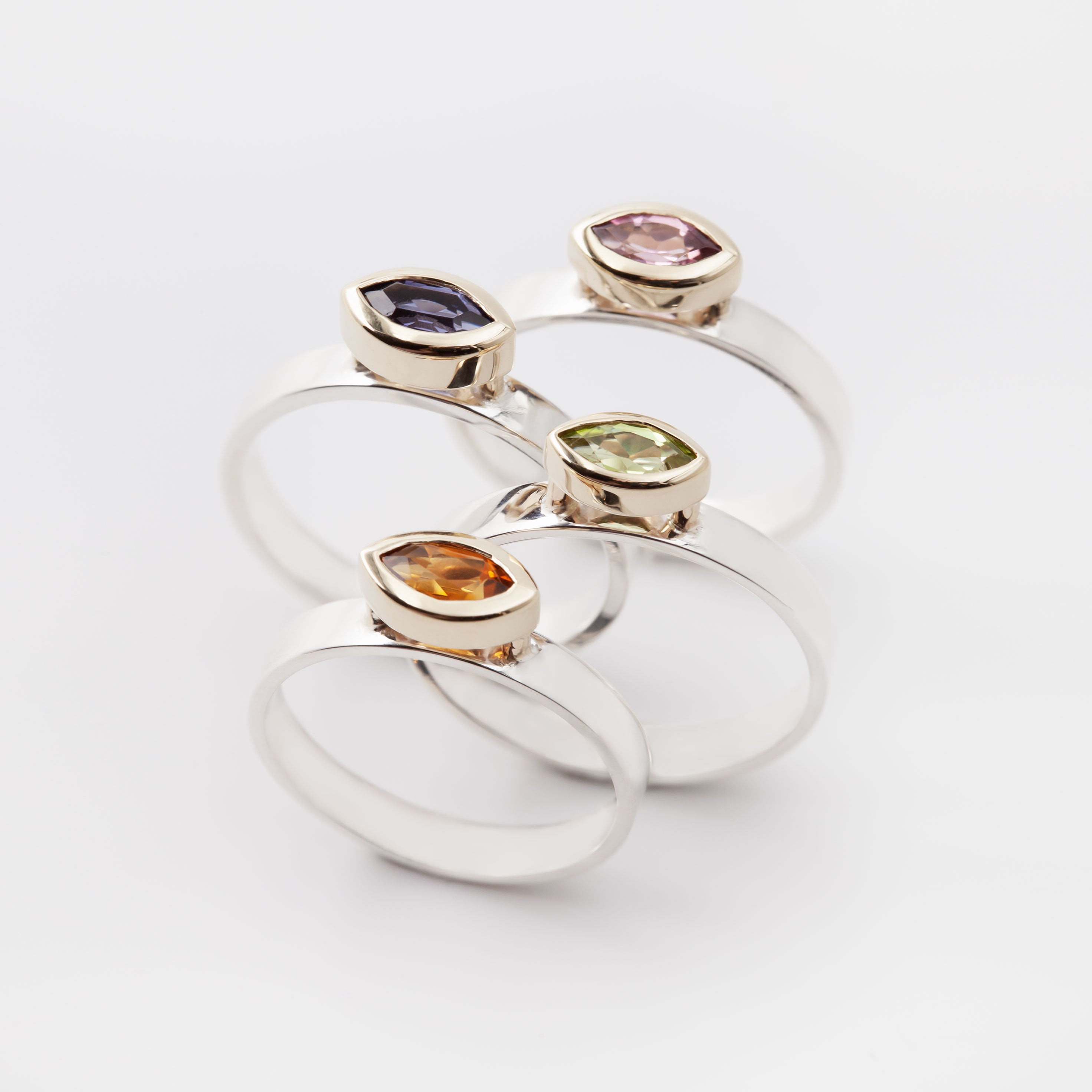 Anello Mini Mati in oro, argento e tormalina – Sciandra